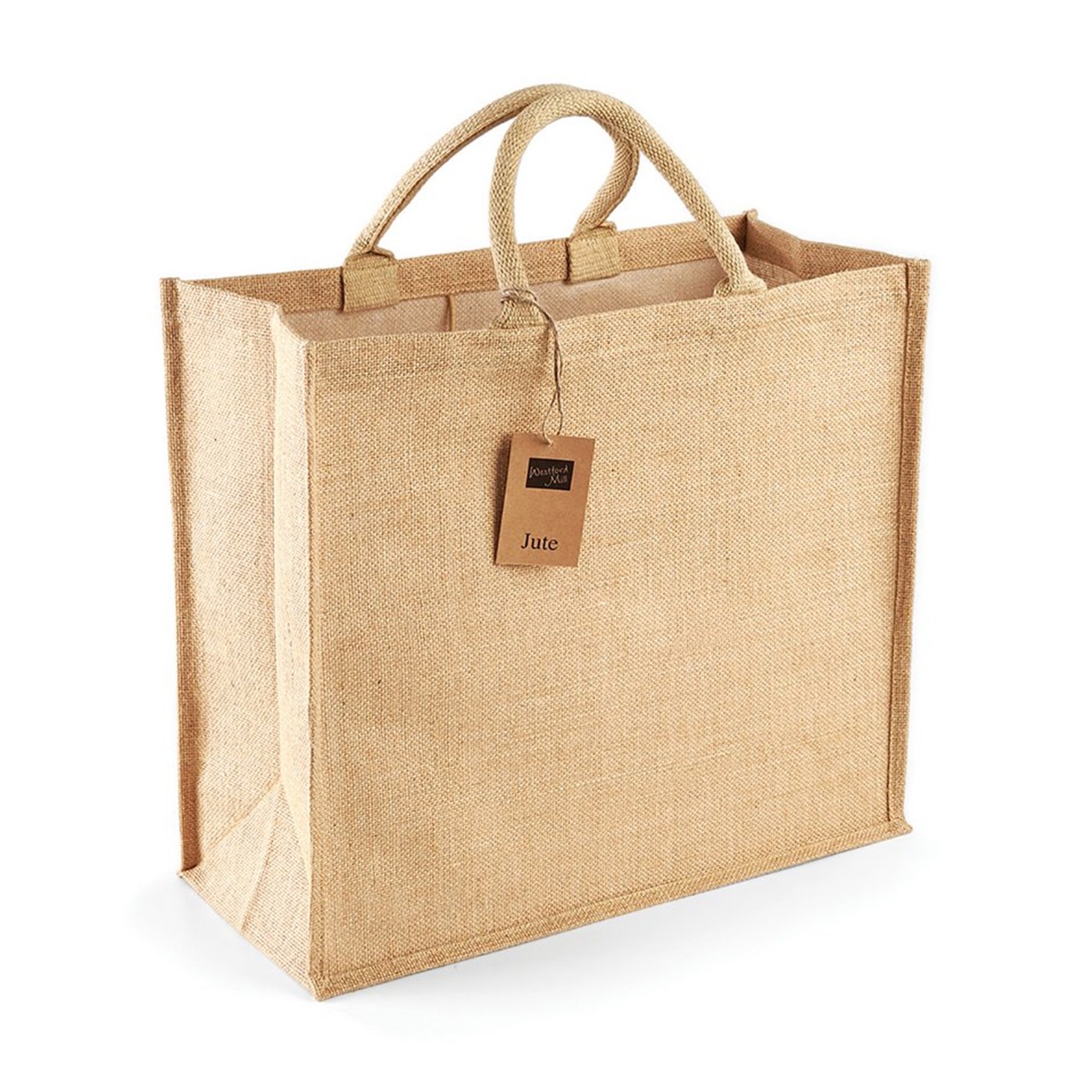 Westford Mill Cotton Carry Handle Jumbo Jute Shopper Bag WM408