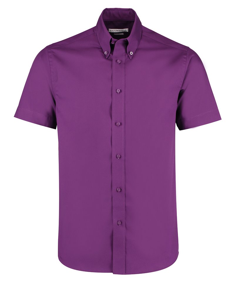 Kustom Kit Tailored fit premium Oxford shirt short sleeve KK187